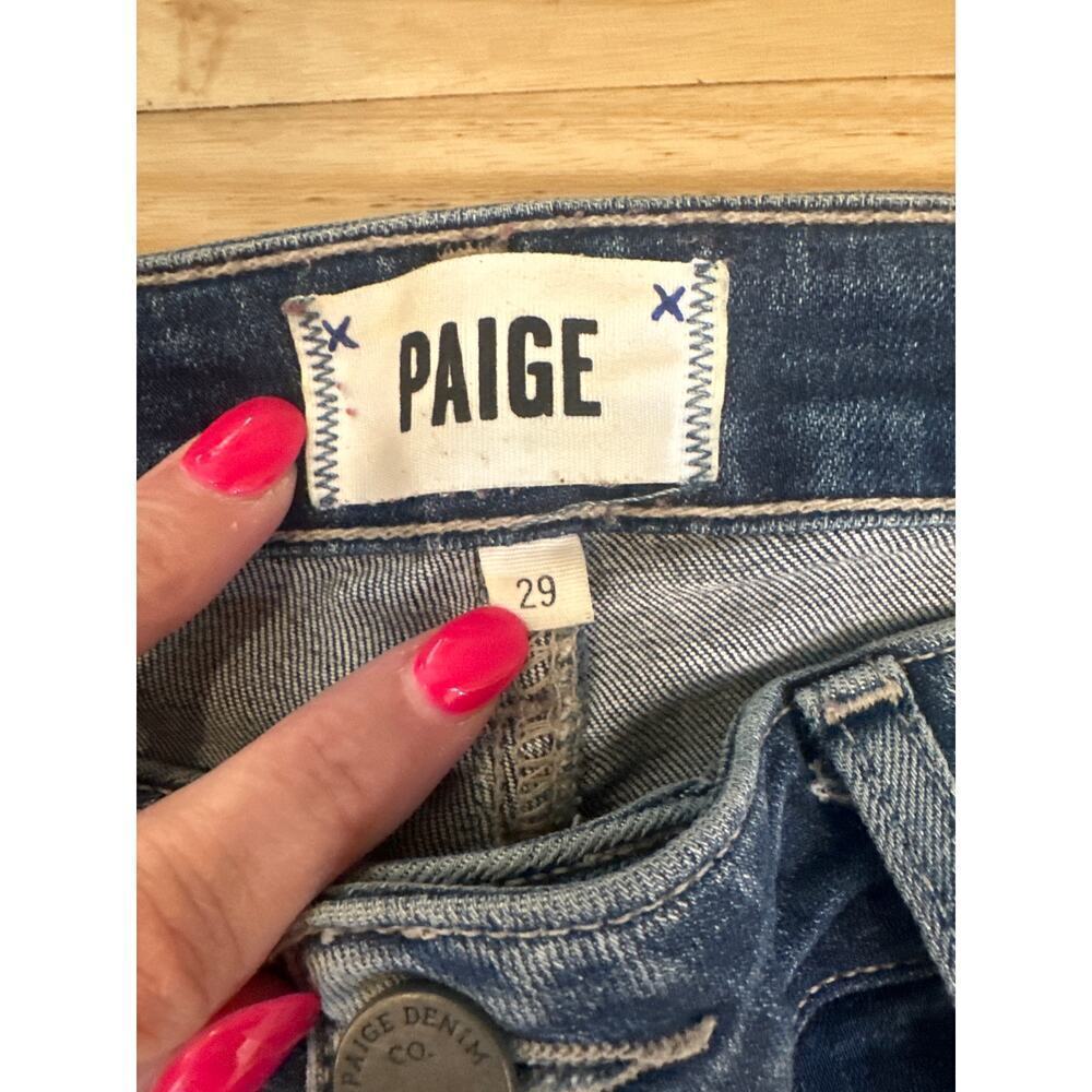 Paige Hoxton Crop Jeans Womens Size 29 Distressed Denim Casual - Picture 3 of 8